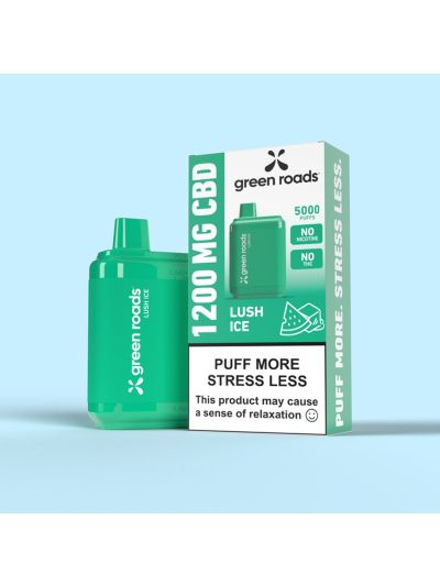 Green Roads CBD Puff Lush Ice Vape Disposable - 1200mg - 6 pc case box
