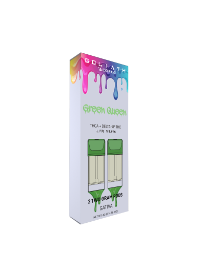 Extrax D8 THC-A Goliath Replacement PODS - 2CT - Green Queen (Sativa) - 4000mg - 5 (2CT) Display Box