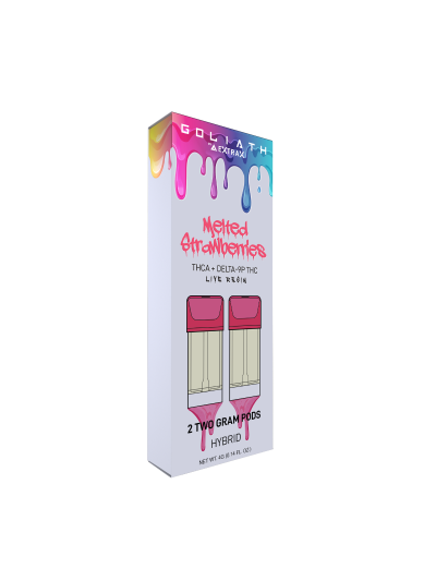Extrax D8 THC-A Goliath Replacement PODS - 2CT - Melted Strawberries (Hybrid) - 4000mg - 5 (2CT) Display Box