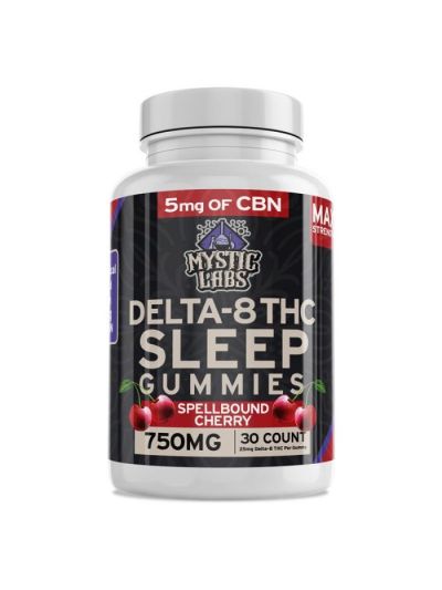Mystic Labs D8 Gummies - Sleep - 750mg Bottle - 6 Count Display Box