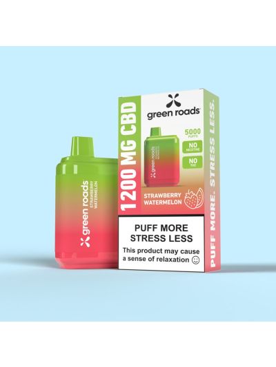 Green Roads CBD Puff Strawberry Watermelon - 1200mg - Vape Disposable - 6pc per box