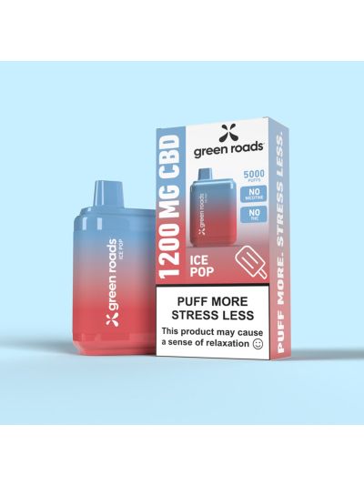 Green Roads CBD Puff Ice Pop - 1200mg - 1200mg Vape Disposable - 6pc per box