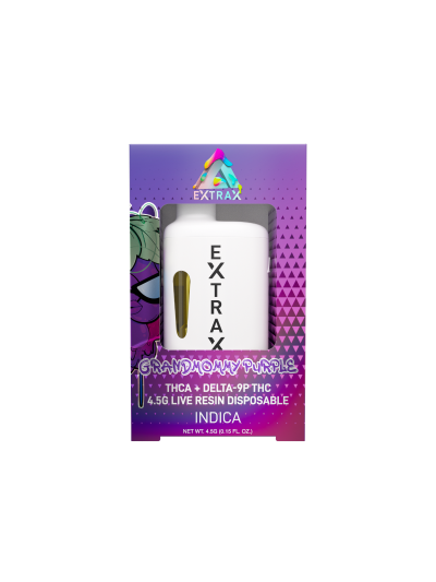 Delta Extrax 4.5g Disposable Grand Mommy Purple (Indica) - THC-A (6 pack box)