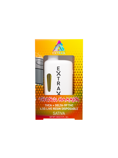 Delta Extrax 4.5g Disposable Thor's Hammer (Sativa) - THC-A (6 pack box)