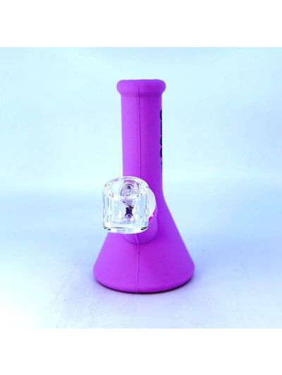 aLeaf Silicone Small Beaker Waterpipe purple (6 pc minimum per order)