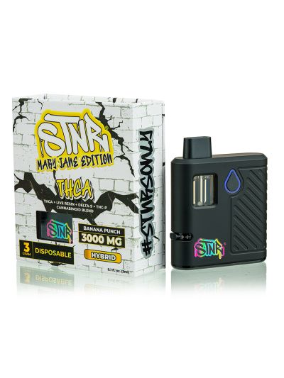 STNR Disposable 3 gram - THCA - Banana Punch (Hybrid) - 6 CT Display Box