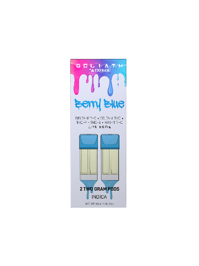 Extrax D8 Goliath Replacement PODS - 2CT - Berry Blue (Indica) - 4000mg - 5 (2CT) Display Box