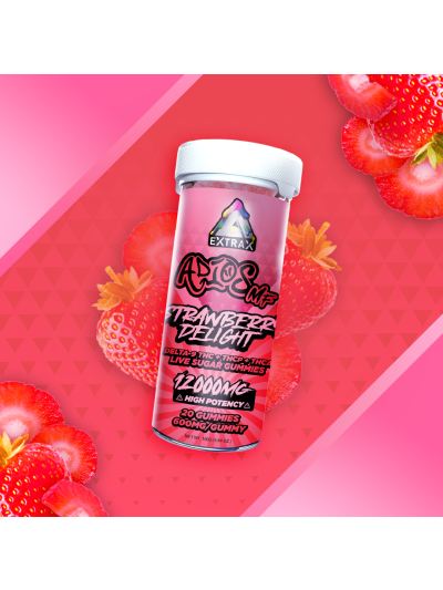 Delta Extrax 12000mg THCA Adios MF Blend Gummies - Strawberry Delight (Hybrid) (6 jars per box)