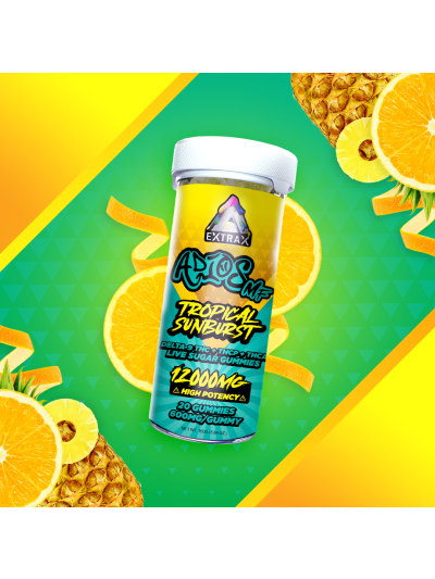 Delta Extrax 12000mg THCA Adios MF Blend Gummies - Tropical Sunburst (Hybrid) (6 jars per box)