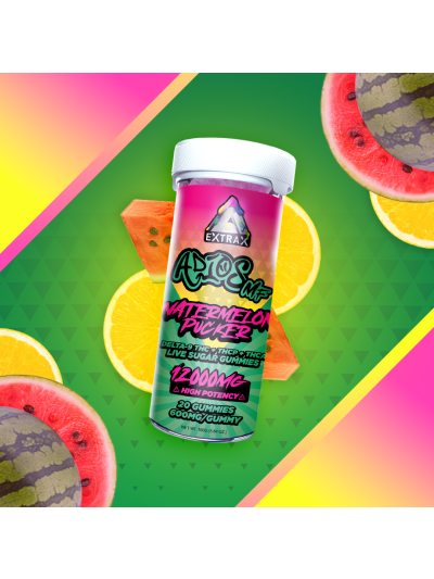 Delta Extrax 12000mg THCA Adios MF Blend Gummies - Watermelon Pucker (Hybrid) (6 jars per box)