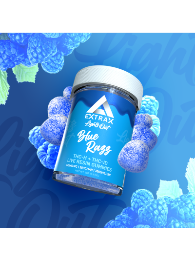Extrax Gummies - Lights Out - 20CT Jar 3500mg - Blue Razz - 6 Count Display Box