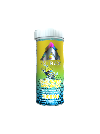 Delta Extrax 7000mg THCA Adios Blend Gummies - Blue Razz Lemonade (Hybrid) (6 jars per box)