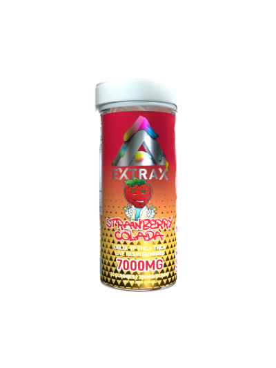 Delta Extrax 7000mg THCA Adios Blend Gummies - Strawberry Colada (Hybrid) (6 jars per box)