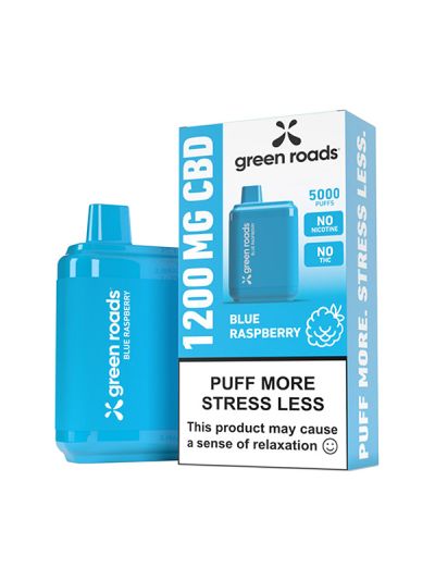 Green Roads CBD Puff Blue Raspberry - 1200mg - 6 pc case box