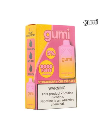 STNR Gumi Vape Nicotine Disposable 5% - Strawberry Cheesecake  - 5ct box