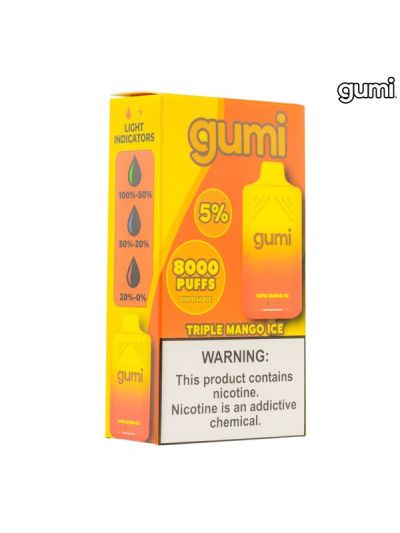 STNR Gumi Vape Nicotine Disposable 5% - Triple Mango Ice - 5ct box
