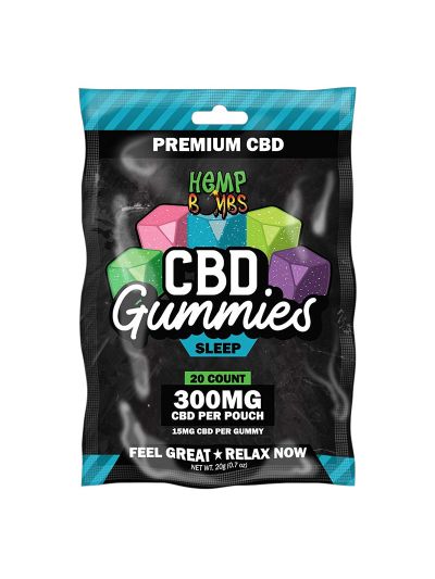 Hemp Bombs CBD Gummies - Sleep - 300mg - 20CT Bag - Assorted - 6 Count Display Box