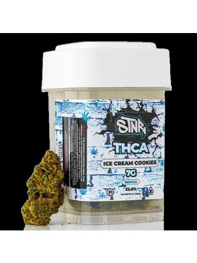 STNR 7G THCA FLOWER - ICE CREAM COOKIES (INDICA) (Tennessee, North Carolina and Missouri Stores Only) (6 JARS PER BOX) 