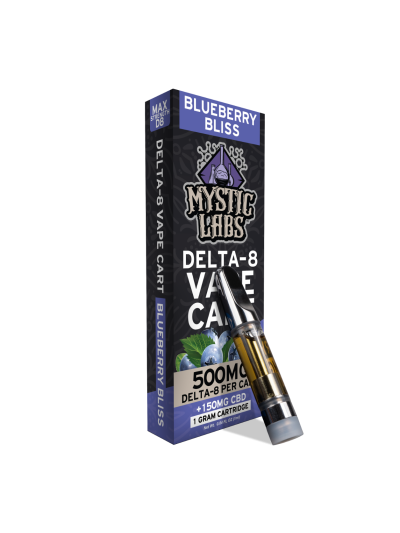 Mystic Labs D8 Carts - 500mg - Blueberry - 12 Count Display Box