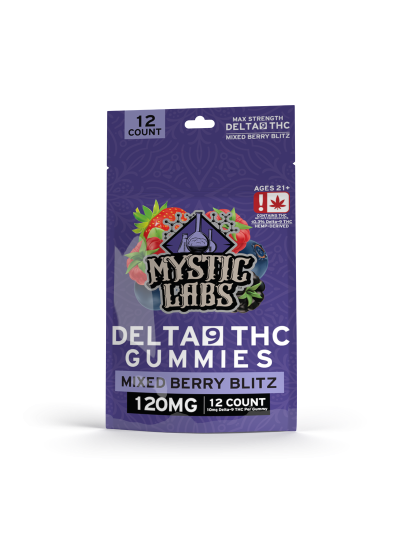 Mystic Labs D9 Gummies - 120mg - 12CT Bag - Mixed Berry - 6 Count Display Box
