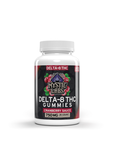 Mystic Labs Seasonal D8 Gummies - Cranberry Sauce 750mg (6 pc per order)