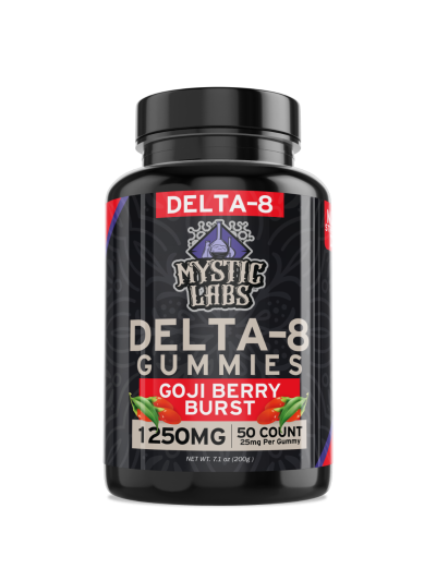 Mystic Labs D8 Gummies - 1250mg - 50ct Bottle - Goji Berry - 6 Count