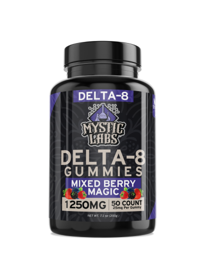 Mystic Labs D8 Gummies - 1250mg - 50ct Bottle - Mixed Berry - 6 Count