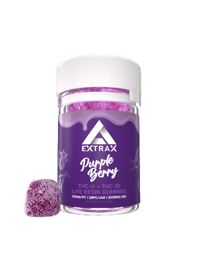 Extrax D8 Gummies - Lights Out 20CT Jar - Purple Berry - 3500mg - 6 Count Display Box