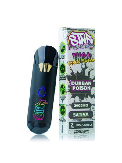 STNR D8 Disposable - Durban Poison THCA (Sativa) 2g - 6ct Display Box