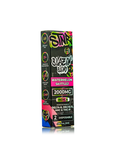 STNR D8 Disposable - Watermelon Skittlez - Blazin Blend (Hybrid) 2000mg - 6 Count Display Box