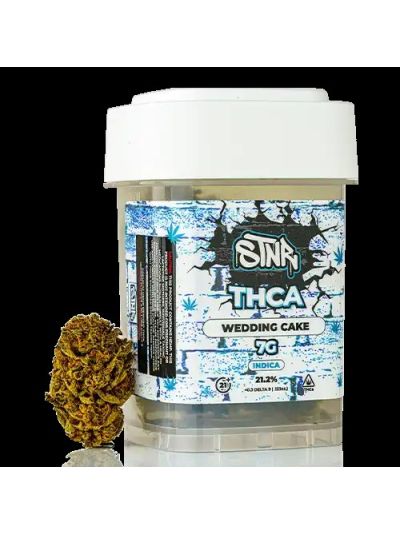 STNR 7G THCA FLOWER WEDDING CAKE (INDICA) (Tennessee, North Carolina and Missouri Stores Only) (6 JARS PER BOX)